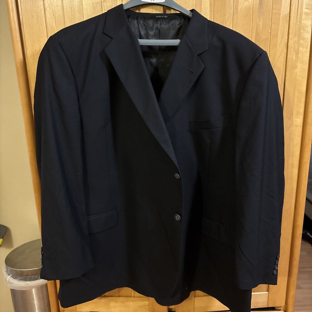 Joseph Abboud Suit Jacket 58L Mens 100% Wool Super 120s 2-Button Charcoal Gray